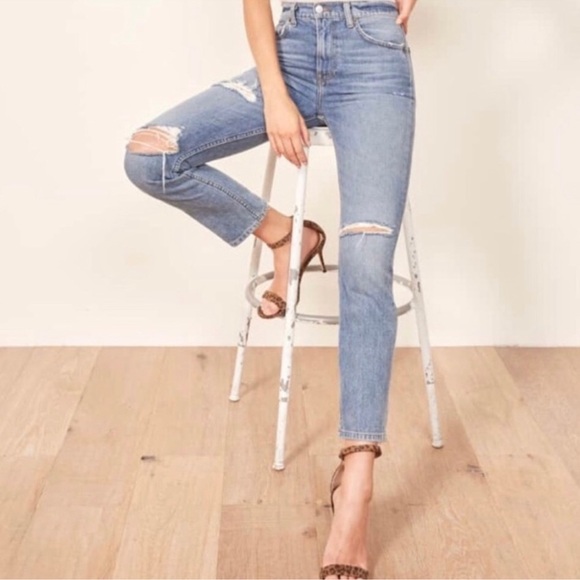 Reformation Julia High Cigarette Jean Size 27 Color Blue - Picture 1 of 9